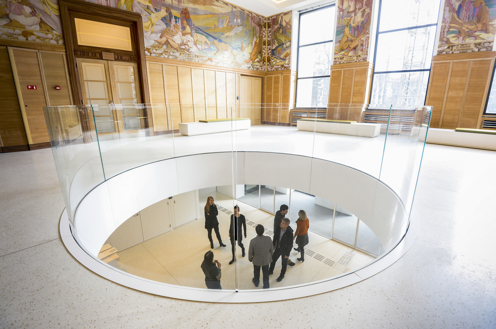 People in Fables Room of museum