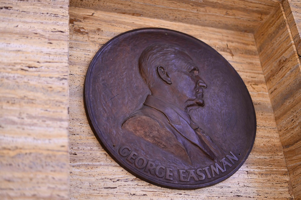 Bronze plaque of George Eastman