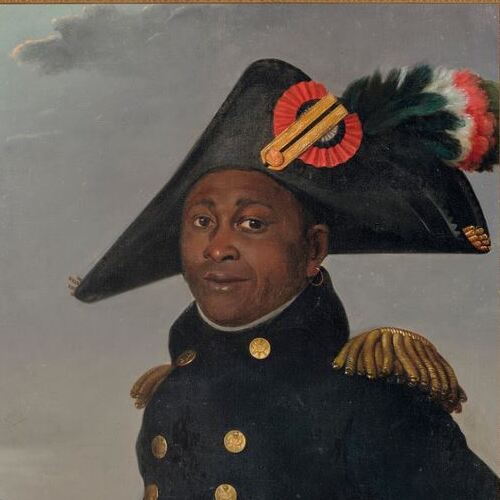 Portrait of Haitian leader in military uniform