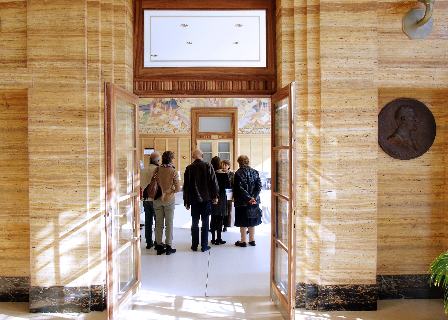 People on tour in museum