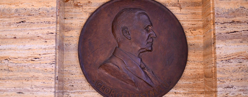 Bronze plaque of George Eastman
