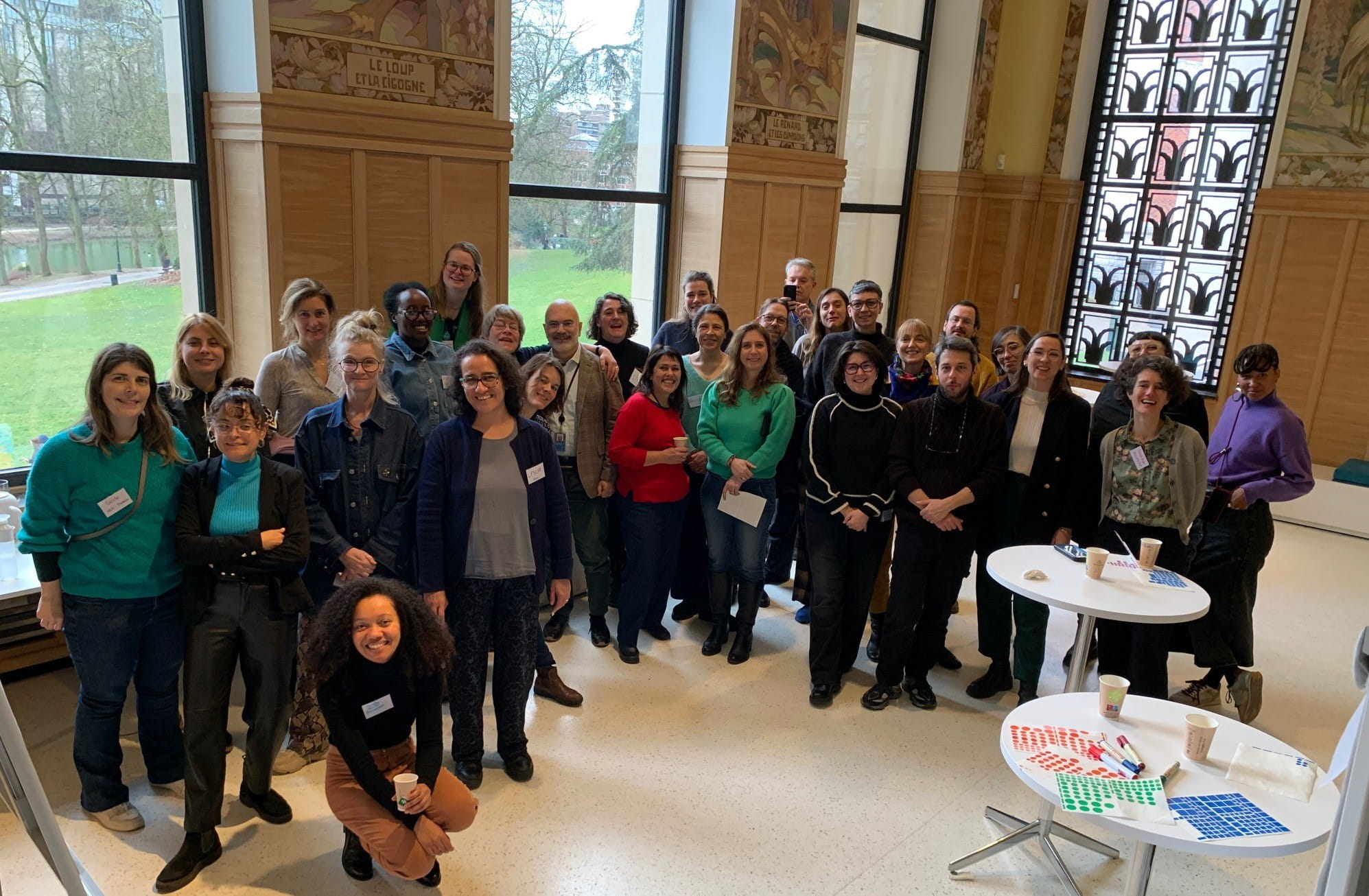 People in Fables room of museum