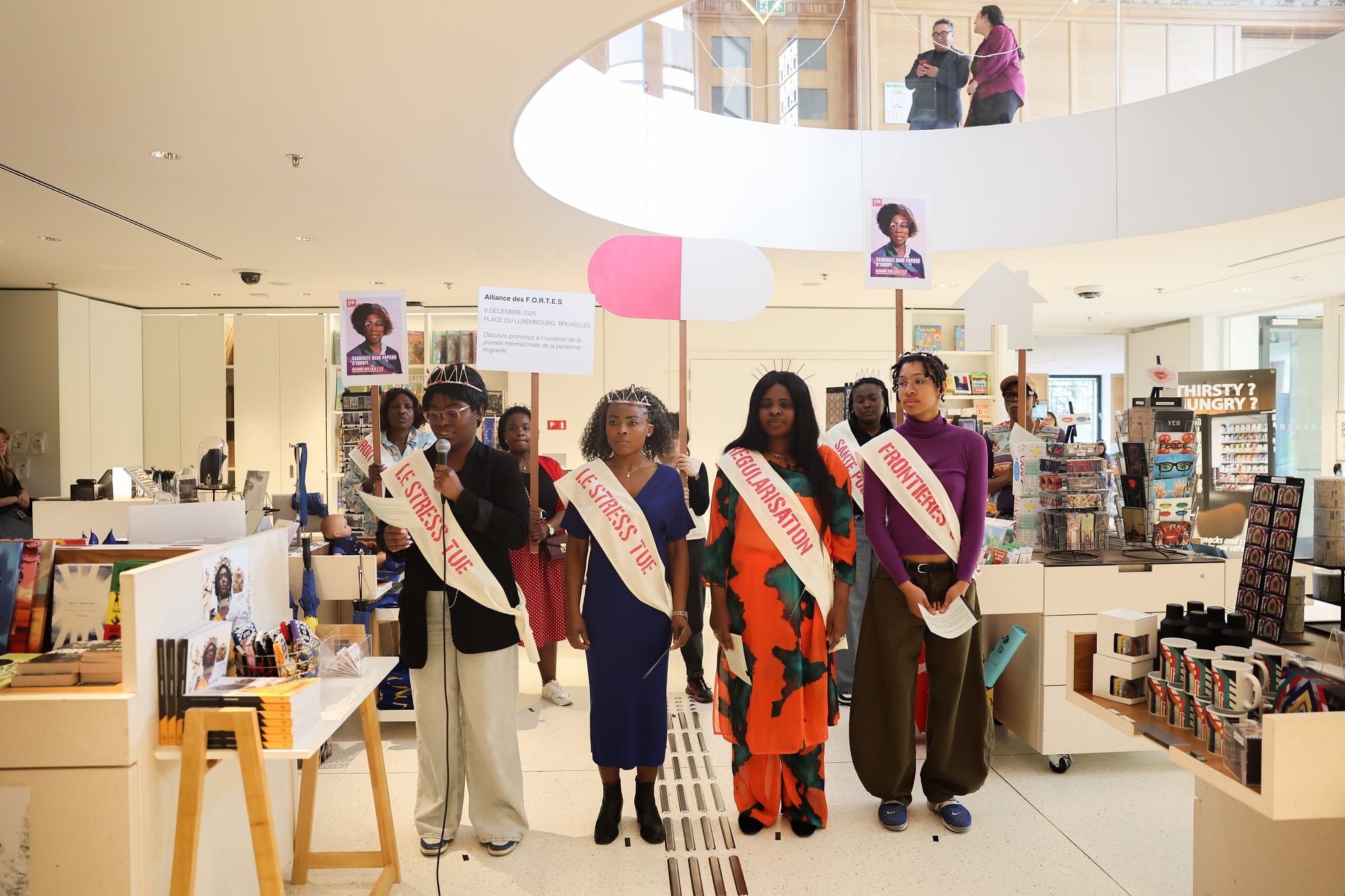 Women doing performance in museum