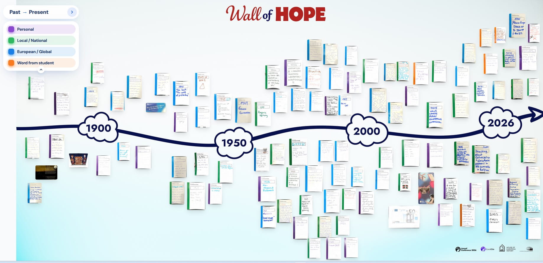 Animated image of Wall of Hope with teacher contributions