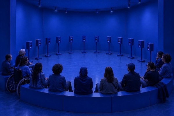 People in semicircle