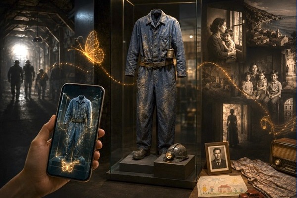 Display case with mining objects