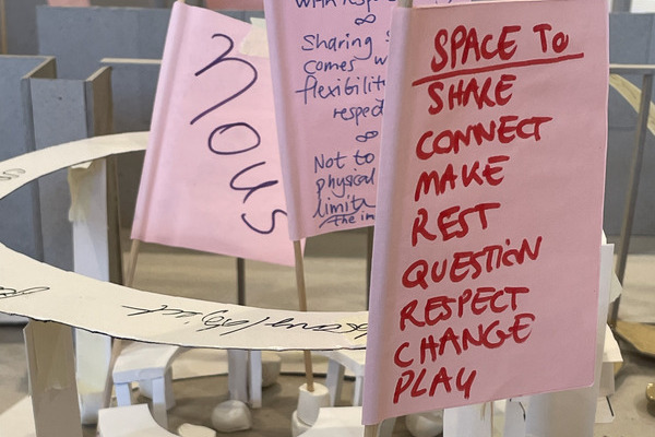 Paper posters during workshop