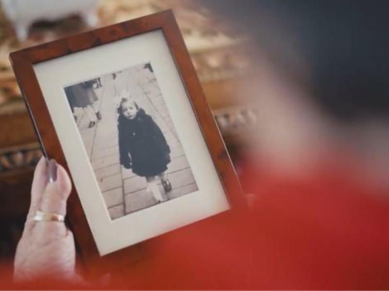 Colour family photo in frame