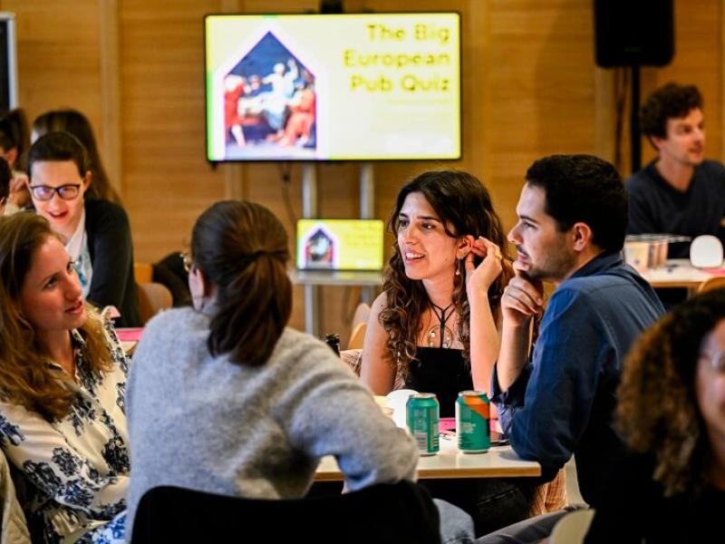 People talking around table