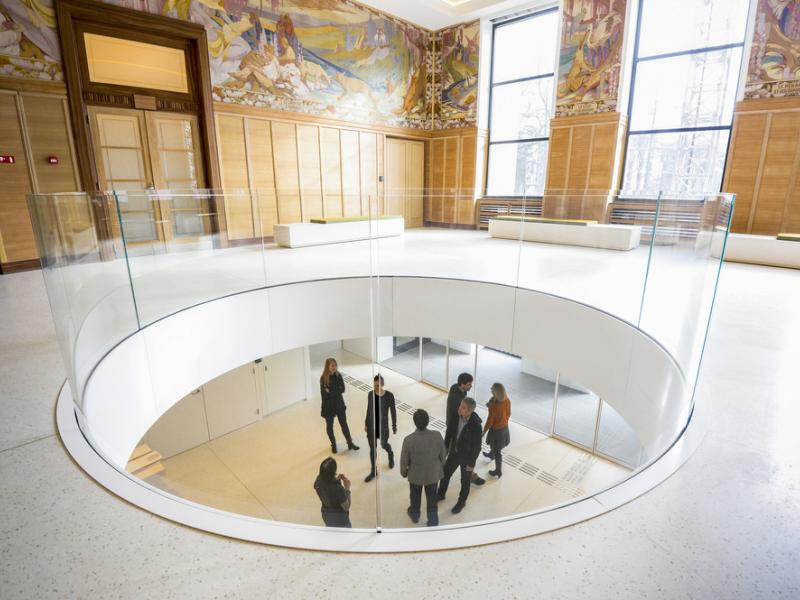 People in Fables Room of museum
