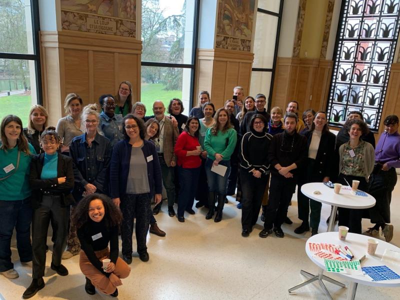 People in Fables room of museum