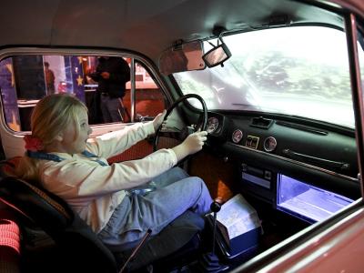 Girl sat in car on spy trail