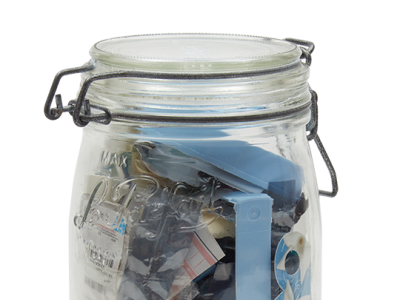A jar with one year’s rubbish
