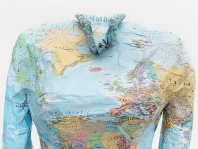 Multi-coloured dress in 8th century style