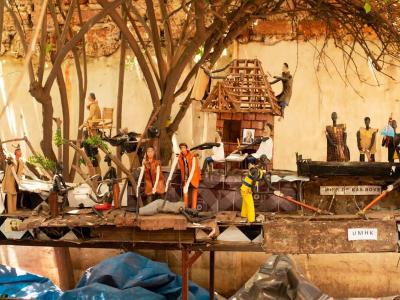 Painting of African village