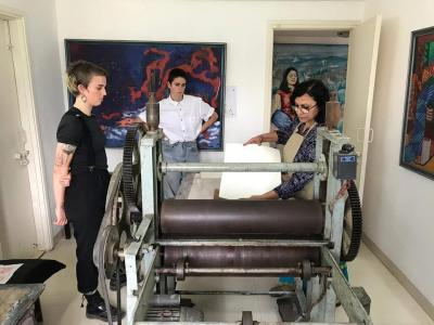 Demonstration of printing rollers