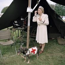 Woman at Red Cross reenactment