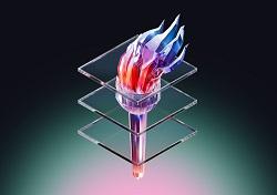 Torch with blue and red flame