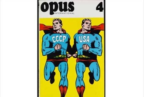 Cartoon poster superman CCCP USA