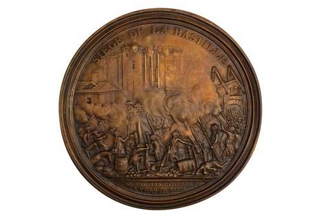 Enlarged medal in cast bronze depicting Storming of Bastille