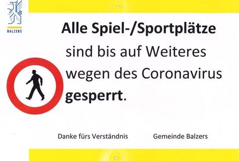 Poster in German forbidding sports games