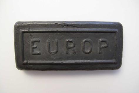 Dark grey iron ingot branded EUROP