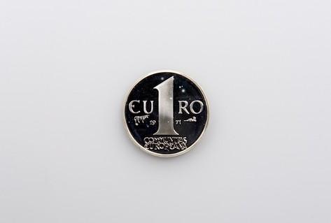 Front design metal mock Euro coin 1960s