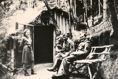 Partisan soldiers smiling in forest Yugoslavia