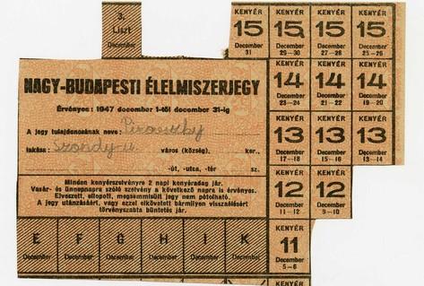 Used ration cards Hungary with pieces missing