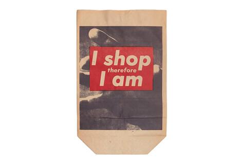 White tote bag with red printed logo