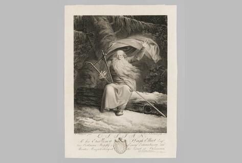 Copper engraving of Ossian’s Swan Song, by Johan Frederik Clemens