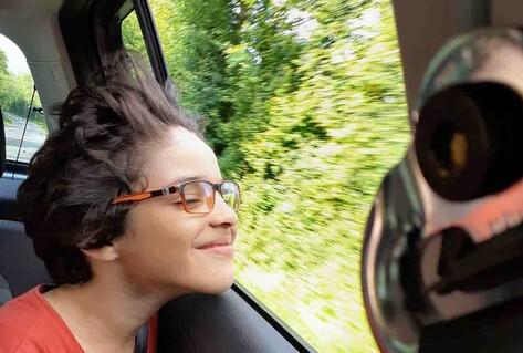 Sami Nasr from Co Monaghan, enjoying the cool breeze from the car window while out for a drive after lockdown eased