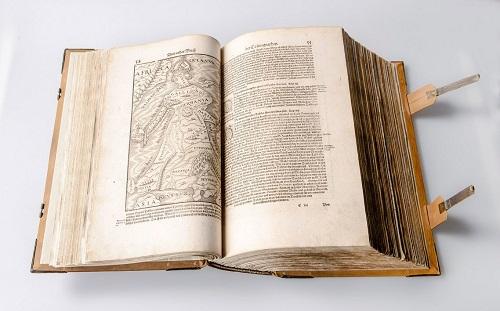 Encyclopedia with image of Europe as woman