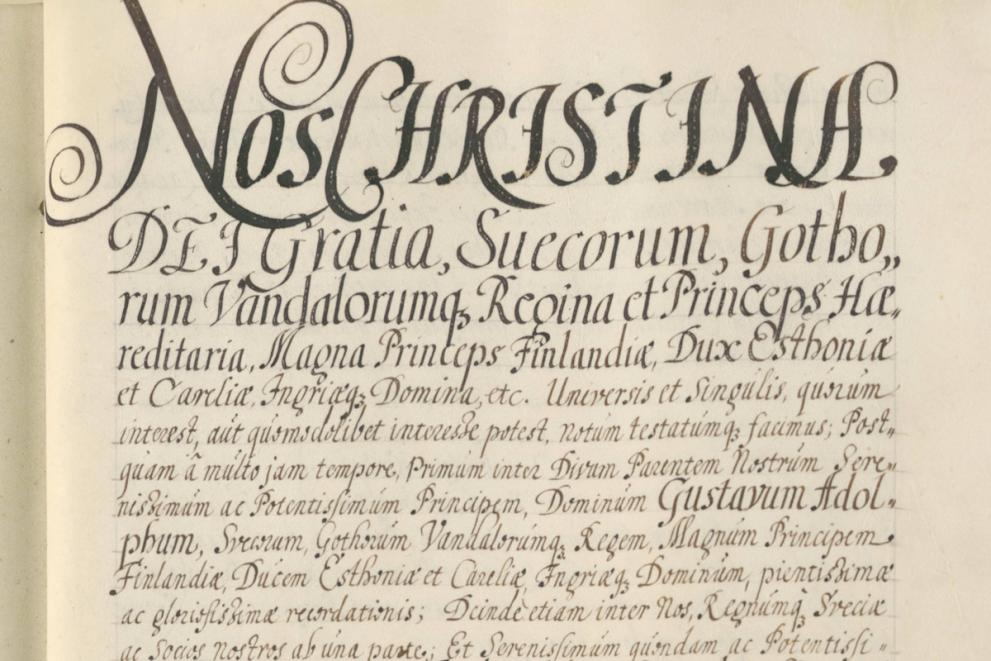 Ratification of the Peace Treaty of Osnabrück by Queen Christina of Sweden 