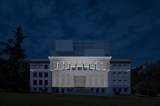 Museum mock-up with projection