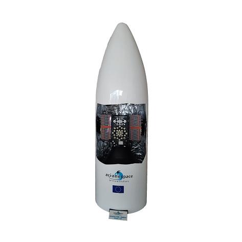 White rocket with Ariane logo